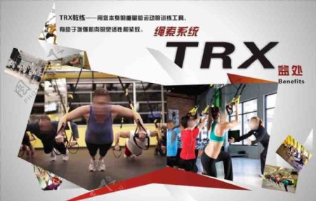 健身房TRX训练海报展板健身房训练海报