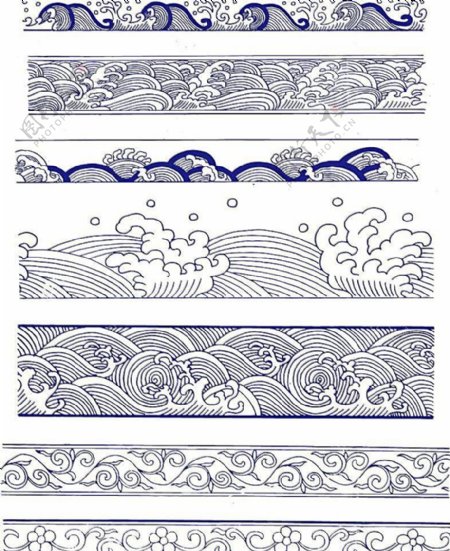 青花瓷纹样水纹