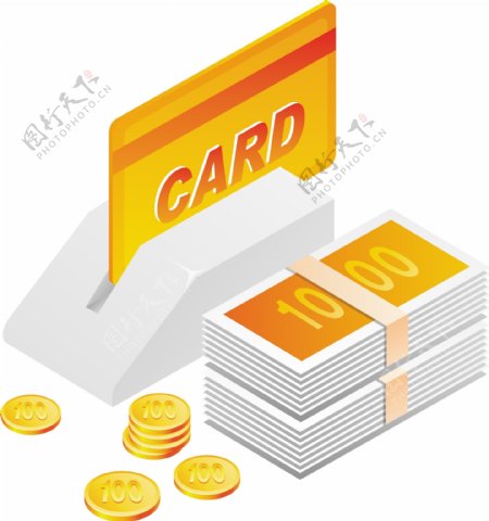 信用卡刷卡机货币图片