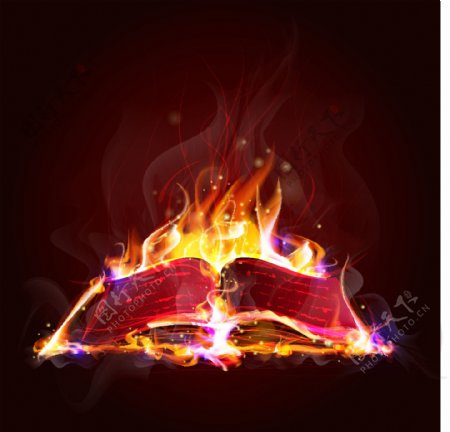 创新的火焰书矢量素材