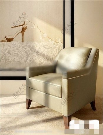 现代单人沙发装饰3D模型