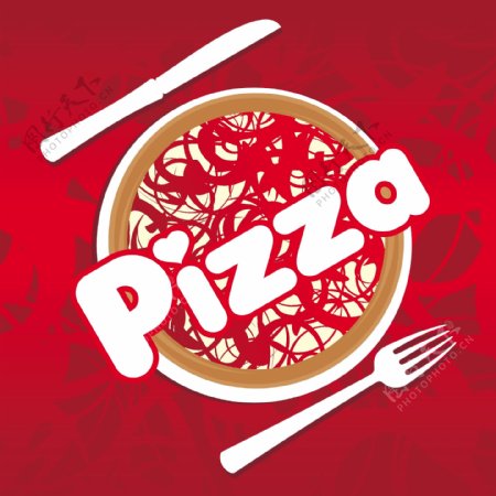 披萨主题菜单设计矢量