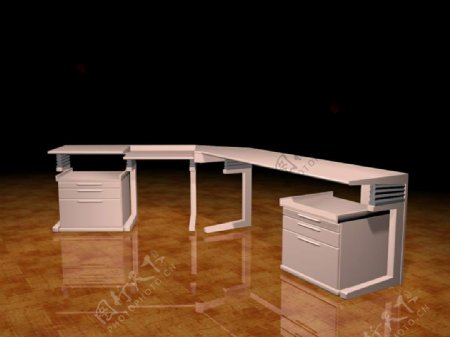 办公家具办公桌3d模型3d素材模板238