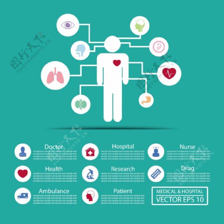 健康和医疗图标矢量图片