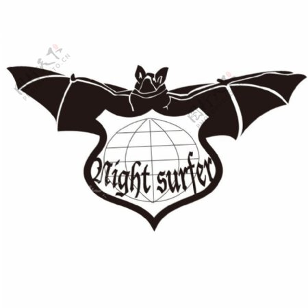 印花矢量图靓仔装T恤图案动物蝙蝠免费素材