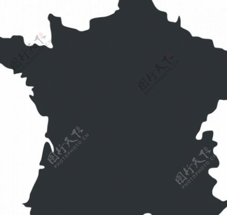 法国地图矢量插画