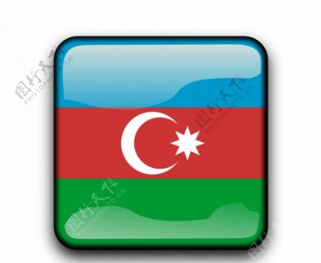 矢量阿塞拜疆国旗按钮