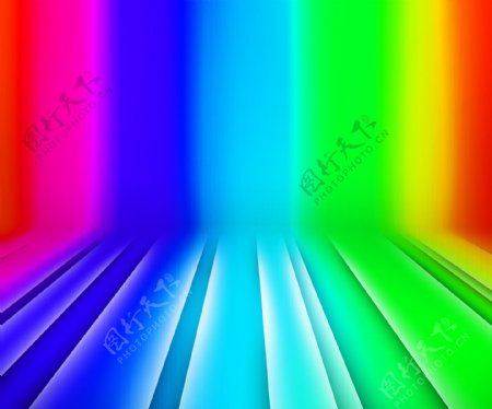 发光的条纹的彩虹舞台背景