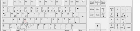 德国计算机键盘的矢量插图
