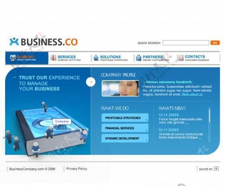 蓝色经典的企业网站模板