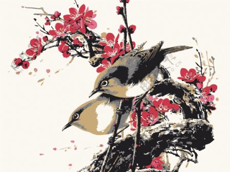 中国花鸟画背景图