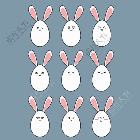 印花矢量图可爱卡通动物兔子童装免费素材