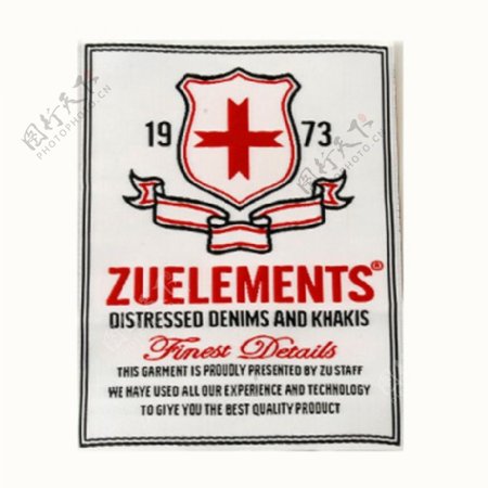 织唛标文字英文盾牌缎带免费素材