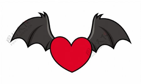 蝙蝠的翅膀万圣节插画矢量飞行邪恶的心