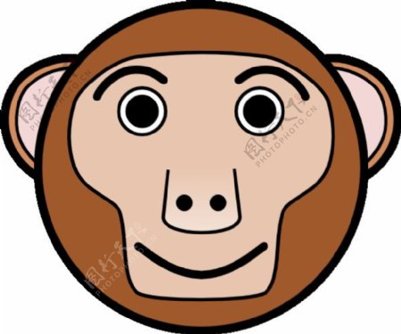 猴子的脸圆剪贴画