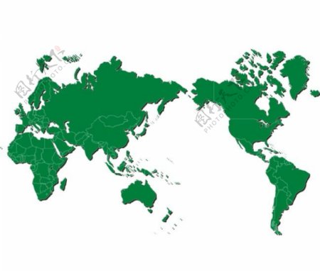 绿色基调世界地图