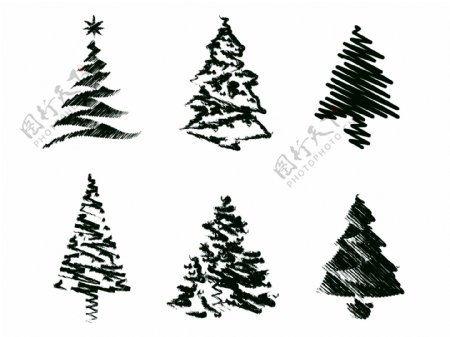 蹩脚的圣诞树的素描集III