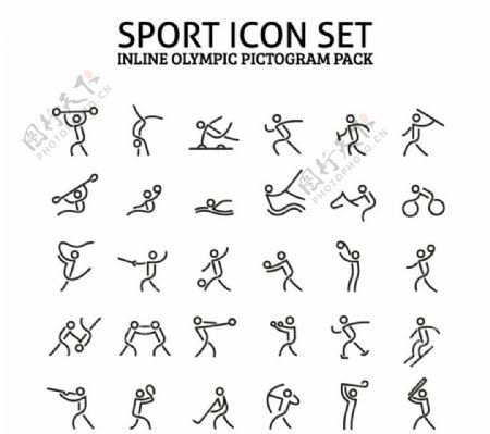30款体育运动图标设计矢量素材图片