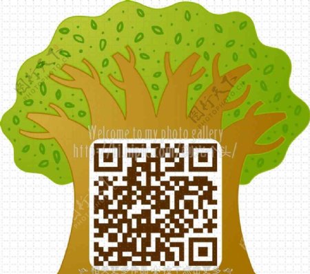 绿树二维码图片
