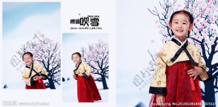 儿童摄影样册樱花吹雪图片
