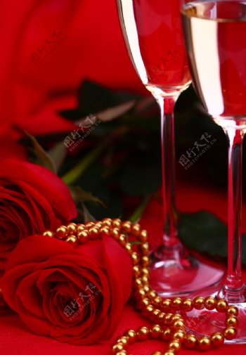 玫瑰花项链香槟图片