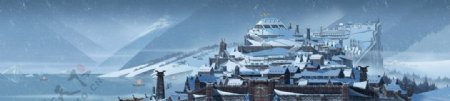 城市雪景风光图片