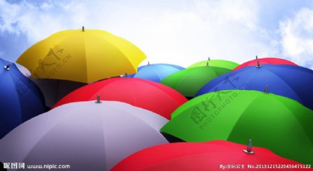 彩色雨伞背景图片