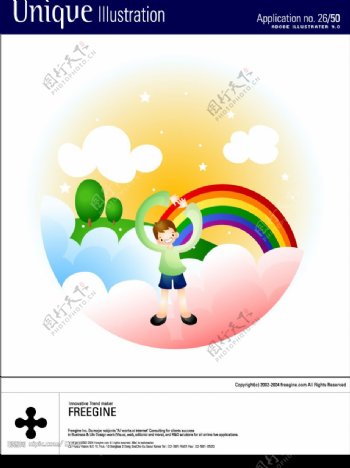 彩虹下的男孩图片