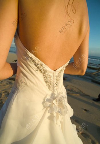 美丽新娘的漂亮后背图片