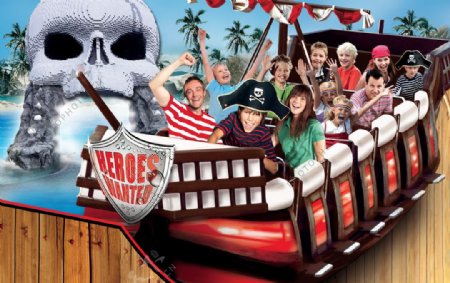 儿童游乐场的海盗船广告图片