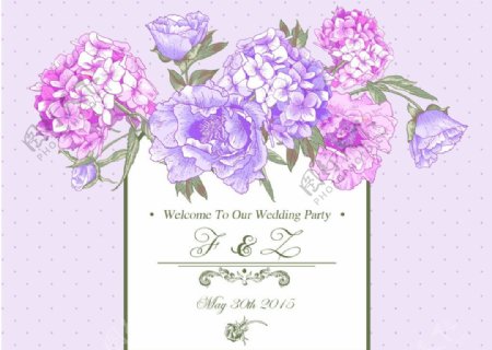 婚礼背景花绣球紫色粉色图片