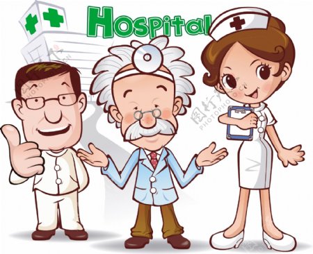 医生护士工作人员卡通动漫插画图片