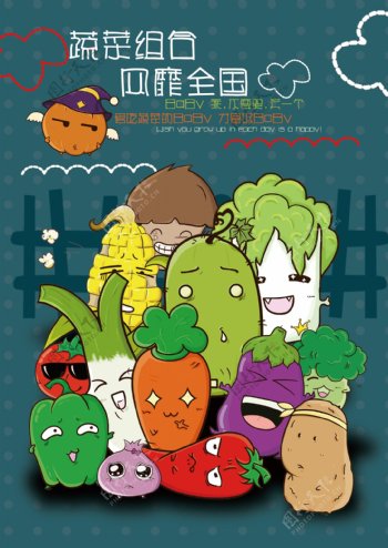 卡通蔬菜海报图片