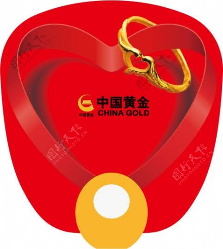 中国黄金黄金戒指爱情扇图片