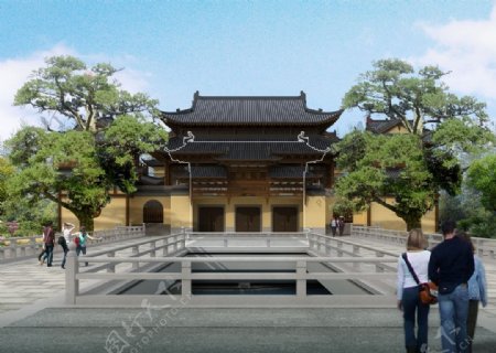 寺庙3D效果图图片
