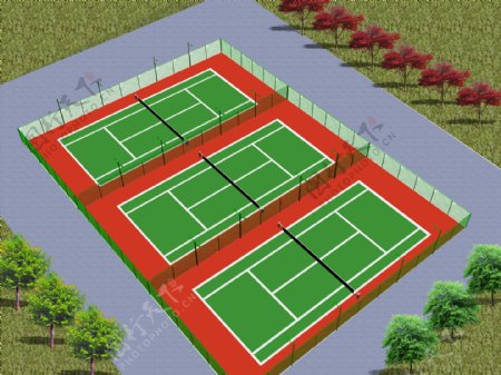 网球场效果图图片