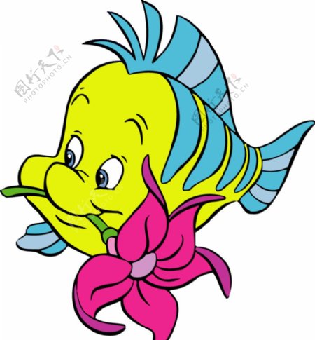 动漫鱼色彩亮丽卡通图片