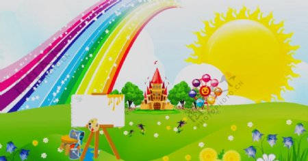 漂亮彩虹儿童游乐园卡通LED