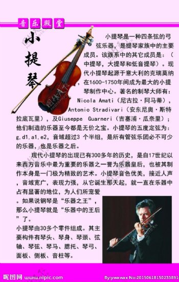 小提琴民族乐器展板图片