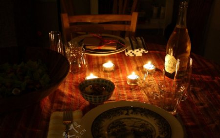 烛光晚餐图片