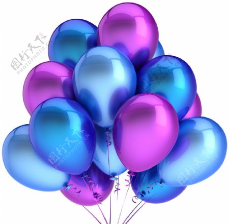 蓝紫气球图片