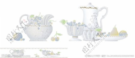 水果茶壶花片图片