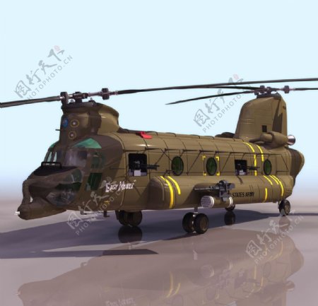 3D模型图库军事武器装备直升机图片