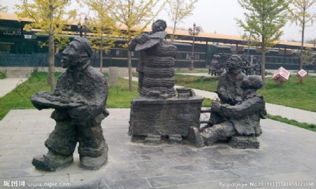 铜雕塑渭南时晨包子图片