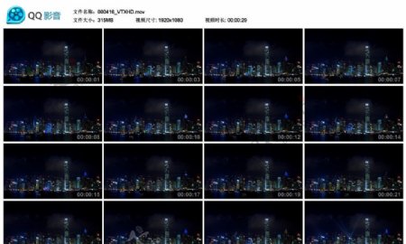 香港城市夜景高清实拍视频素材