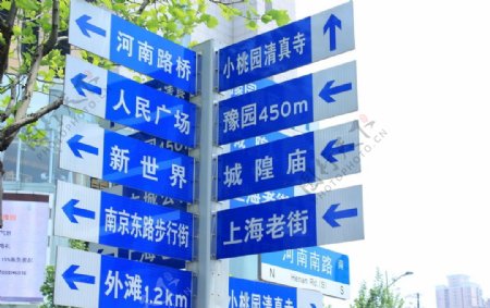 上海街道指路牌图片