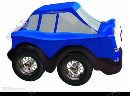 藍色車子可愛3D图片