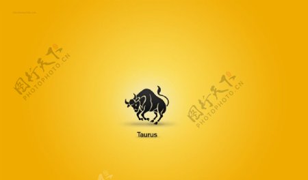 12星座黄色背景壁纸素材Taurus图片