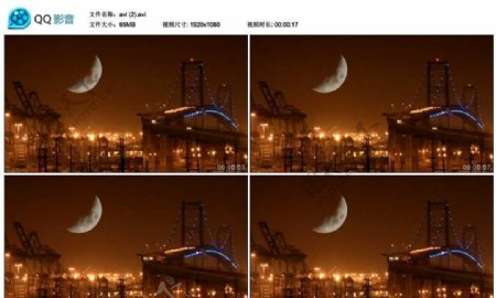 城市公路大桥夜景视频实拍素材