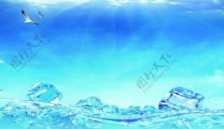 冰块海水大分辨率高清素材图片